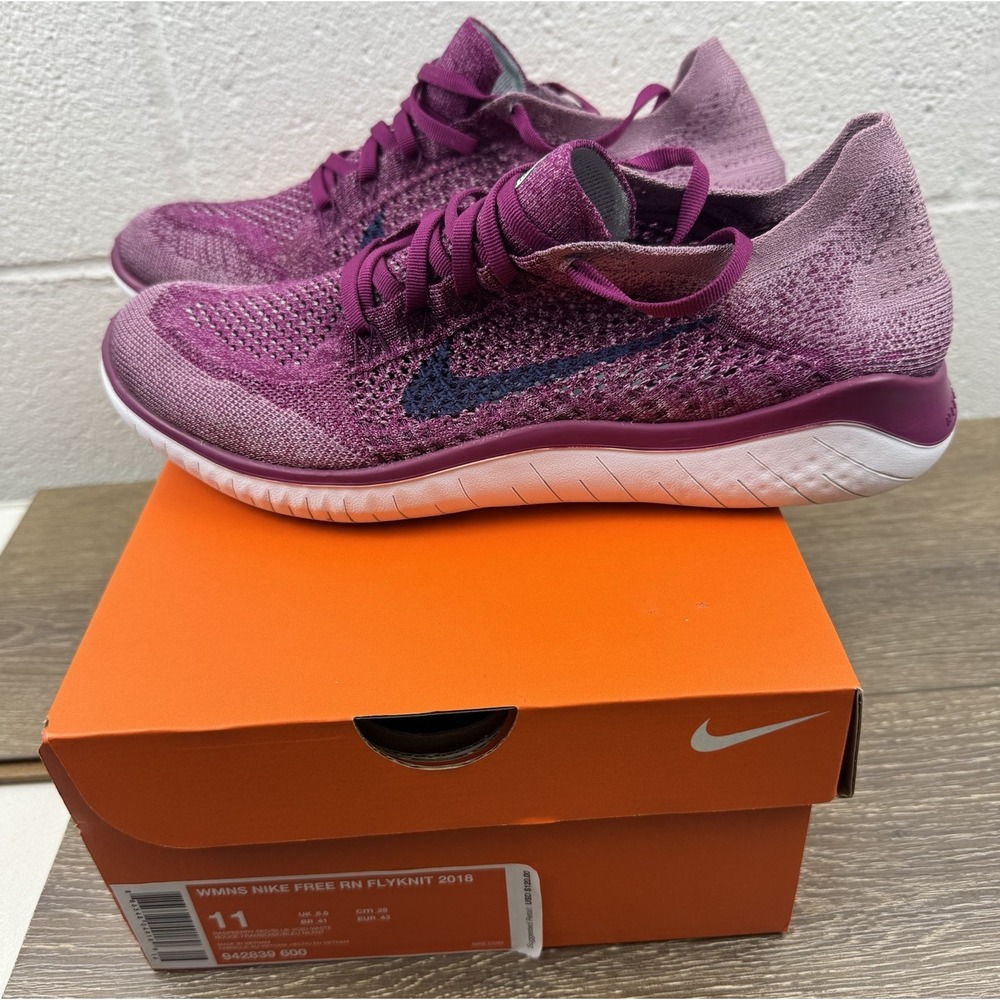 Nike Free RN Flyknit 2018 'Raspberry Red' 942839-600 Women's Sz 11 Running Box